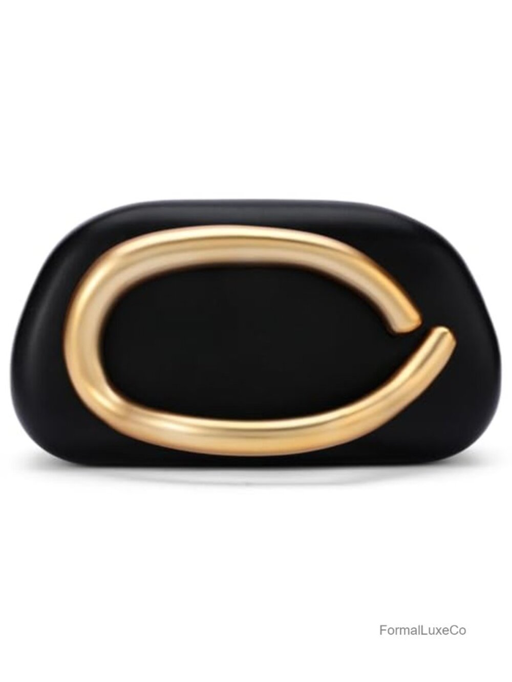 Marble Acrylic and Vegan Leather Evening Clutch Purse with Metal Handle
